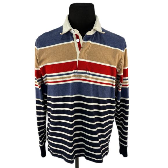 Lands' End Striped Rugby Shirt - Men's Size 38-40 - Picture 1 of 6